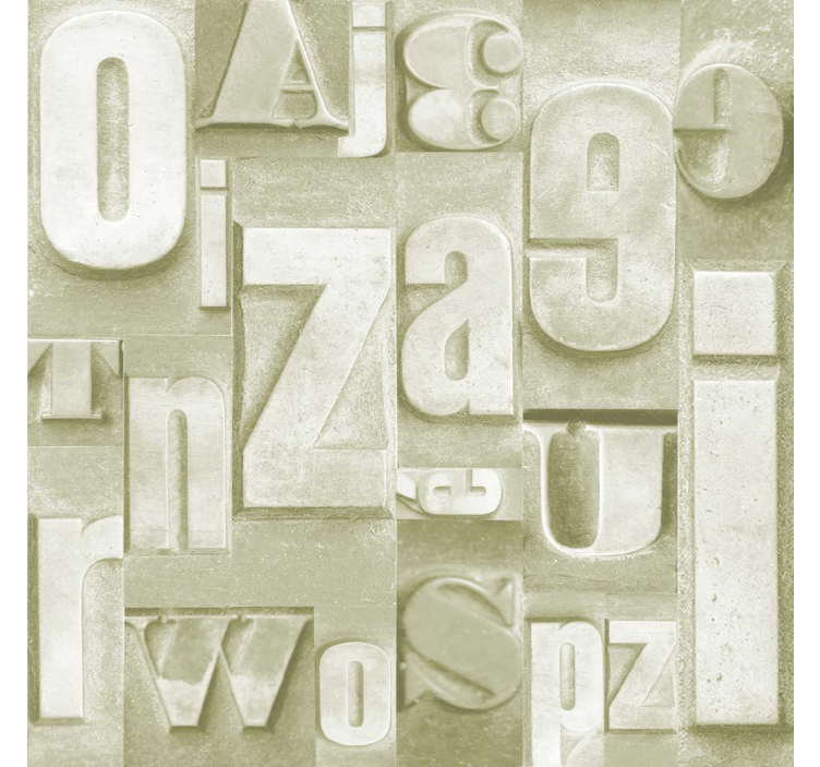 문자가 새겨진 벽지 3d 산업 스타일 - TenStickers