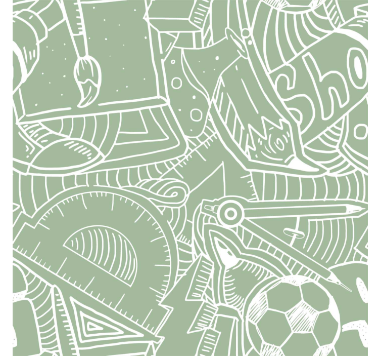 십대 침실 벽지 초록색 학교 칠판 디자인 - TenStickers