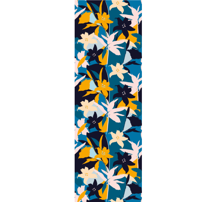 꽃이 있는 벽지 추상적인 다채로운 패턴 - TenStickers