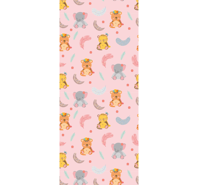 보육 벽지 아기 정글 동물 - TenStickers