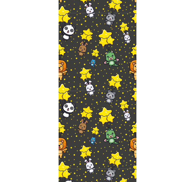 보육 벽지 아기 동물과 별들 - TenStickers