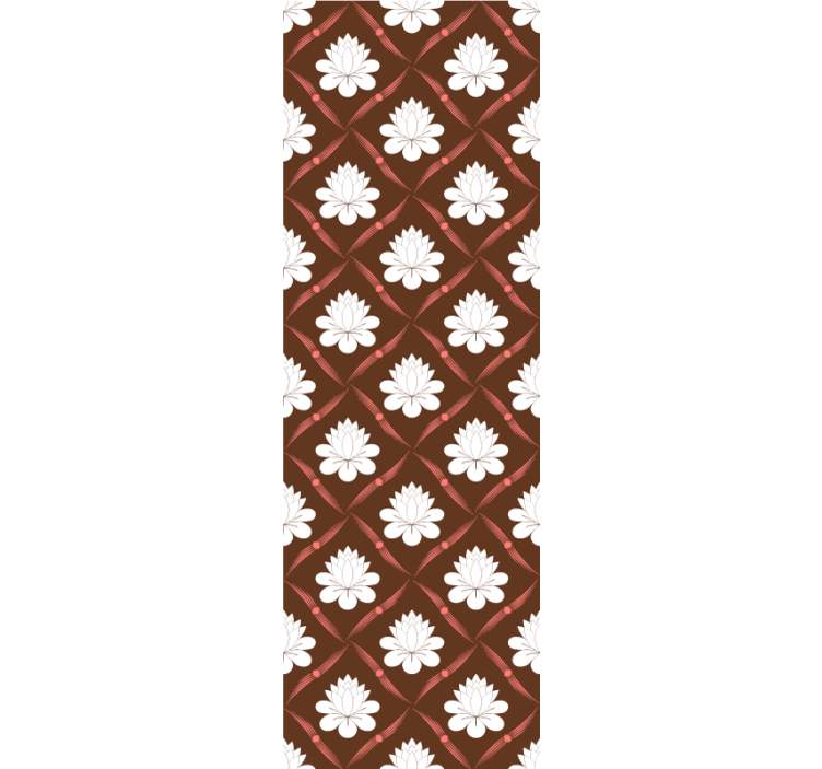 꽃 장식이 있는 벽지 연꽃 패턴 디자인 - TenStickers