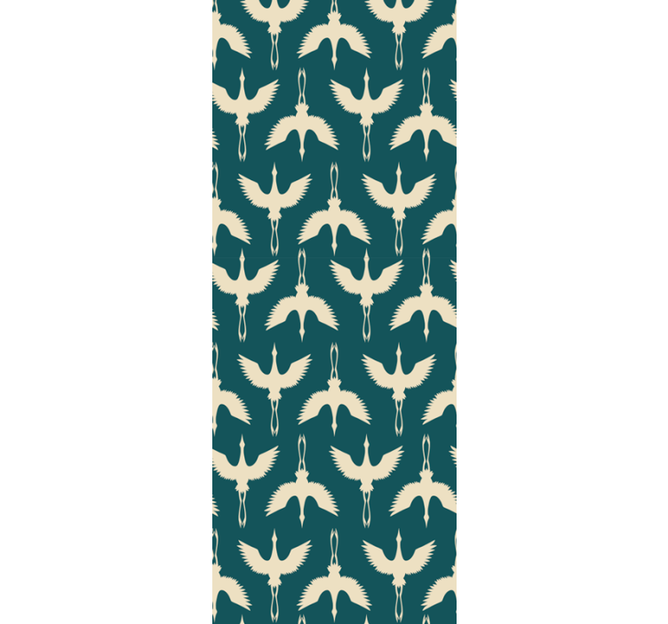 새가 있는 벽지 우아한 베이지 디자인 - TenStickers