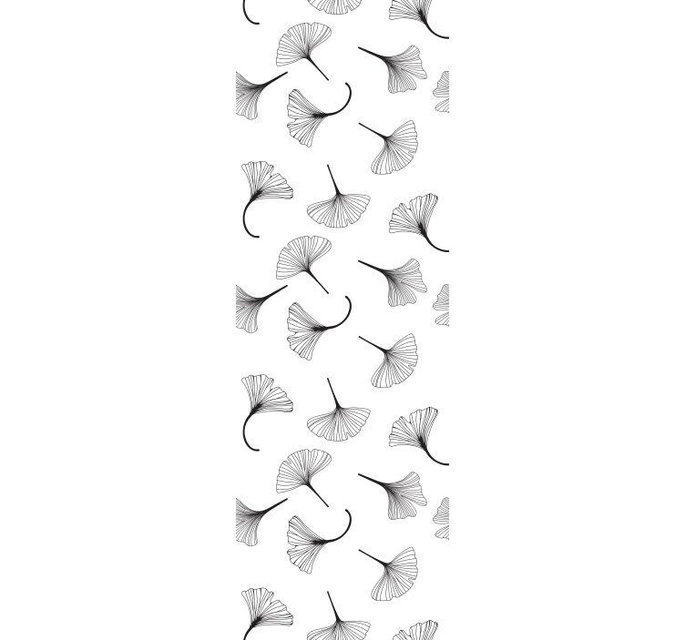 꽃 장식이 있는 벽지 은행나무 잎 무늬 - TenStickers