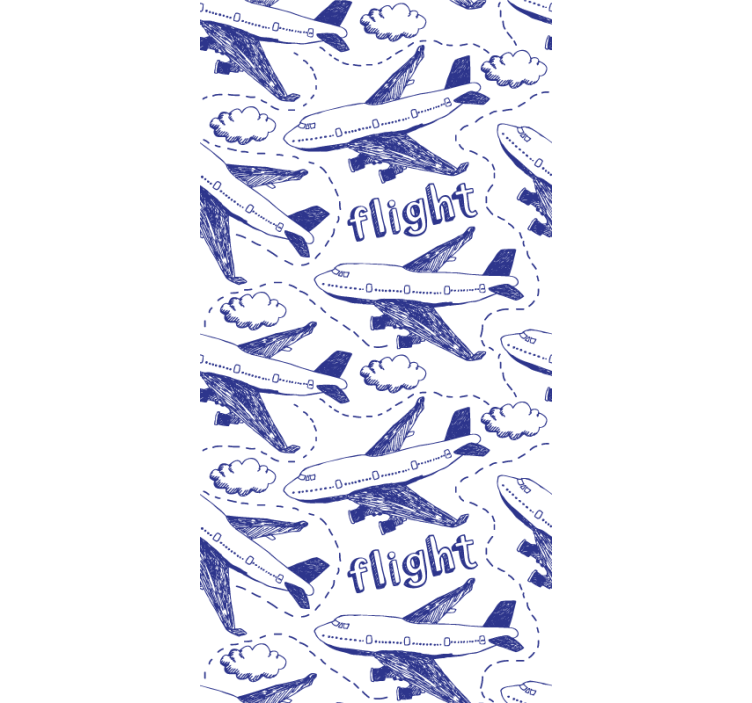 벽지 도시 및 시골 배경 비행기 비행 장면 - TenStickers