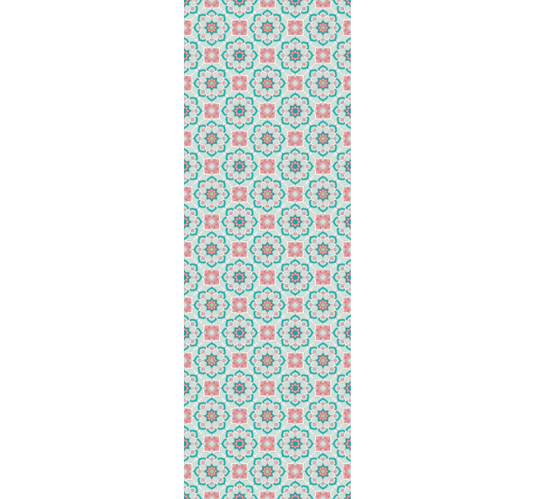 꽃 장식이 있는 벽지 꽃과 별 - TenStickers