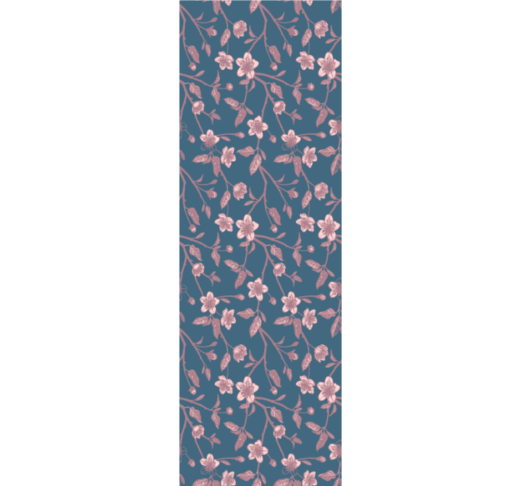 꽃이 있는 벽지 분홍 가지 꽃 - TenStickers