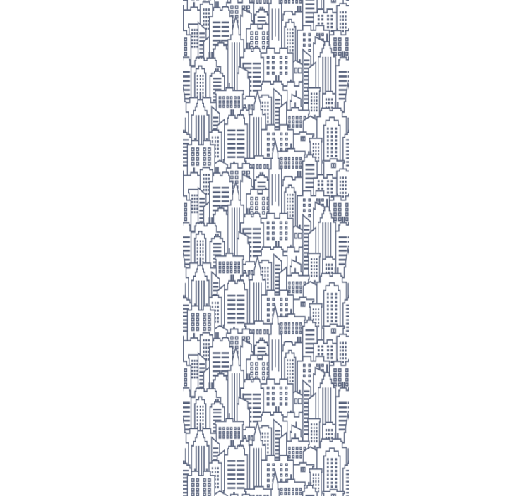 벽지 도시 및 시골 배경 도시 스카이라인 실루엣 - TenStickers