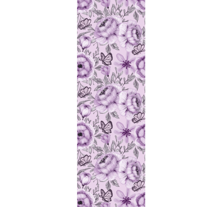 꽃이 있는 벽지 꽃과 나비 배치 - TenStickers