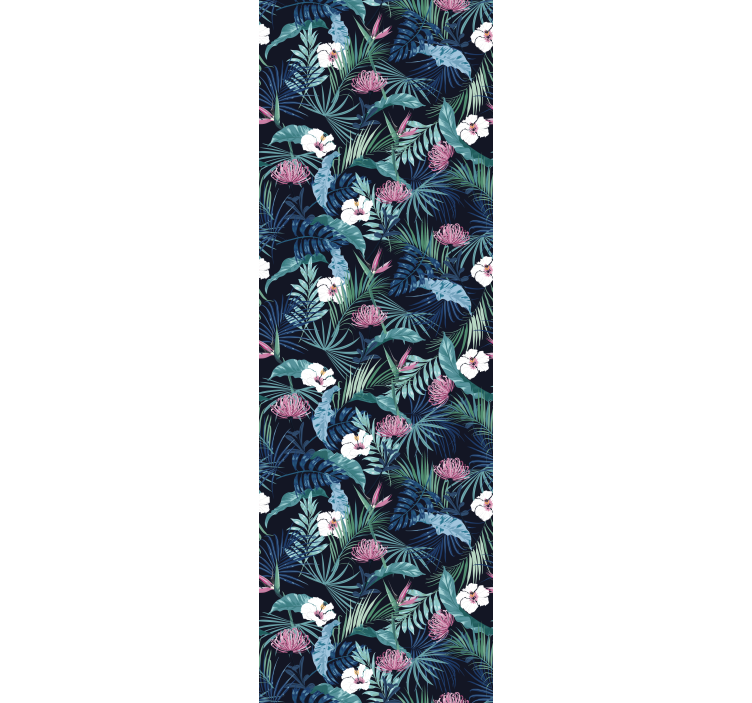 꽃이 있는 벽지 열대 꽃 장면 - TenStickers