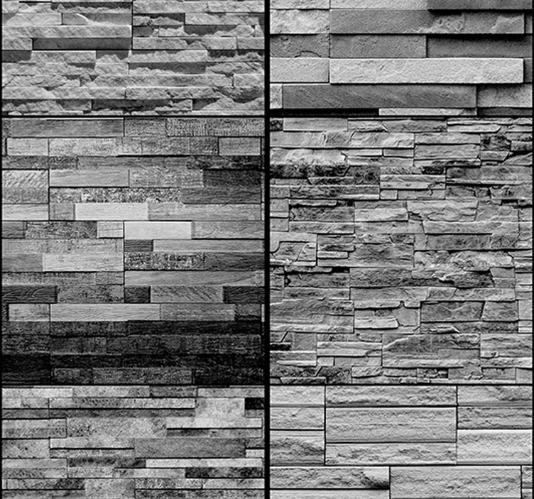 돌 효과 벽지 스택된 돌 패턴 - TenStickers