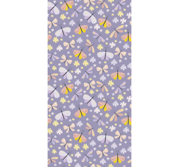 나비 배경 화면 보라색 우아한 꽃 - TenStickers