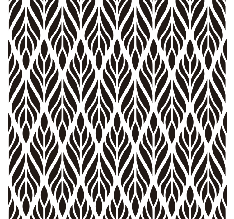 거실 배경 화면 우아한 검은 잎사귀 - TenStickers