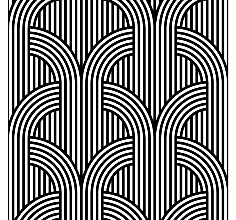 장식용 벽지 흑백 아치 패턴 - TenStickers