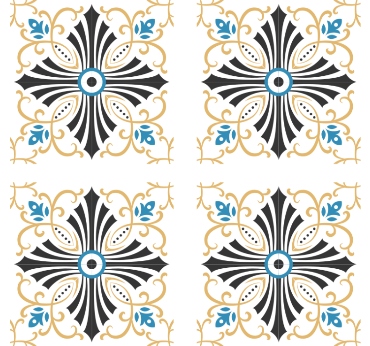 장식용 벽지 빈티지 교차 나선 디자인 - TenStickers