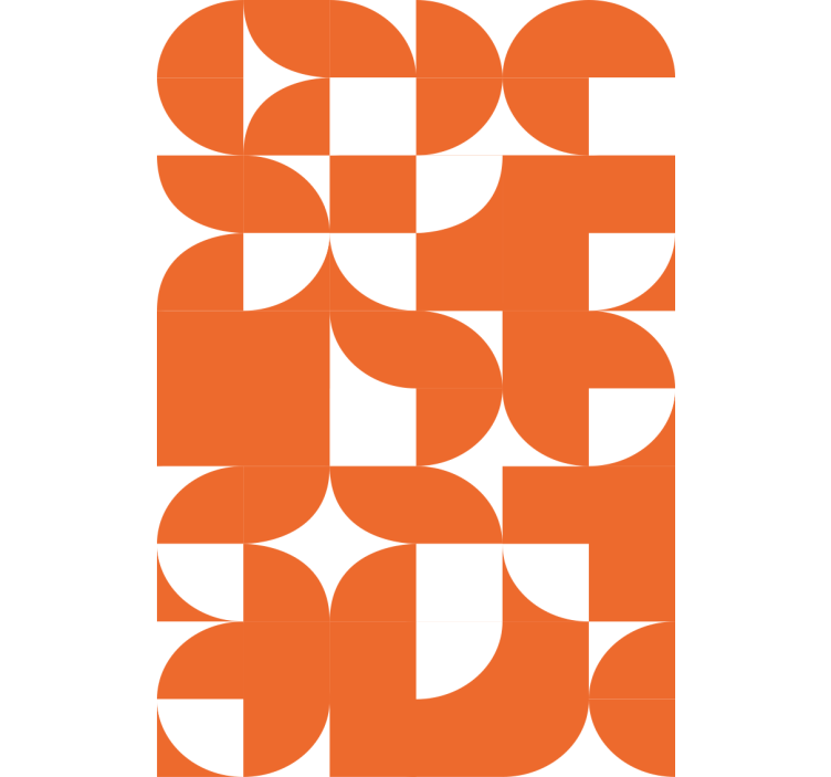 텍스처와 모티브가 있는 벽지 오렌지 원형 기하학적 아트 패턴 - TenStickers