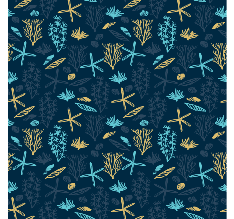 침실 벽지 산호에서 영감을 받은 모티프 - TenStickers