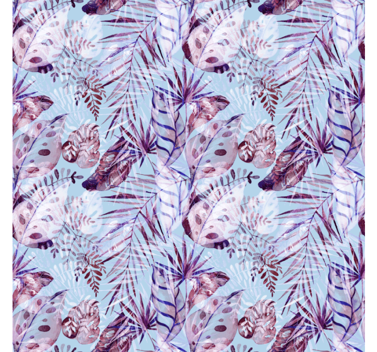 침실 벽지 꽃잎 잎사귀 일러스트레이션 - TenStickers