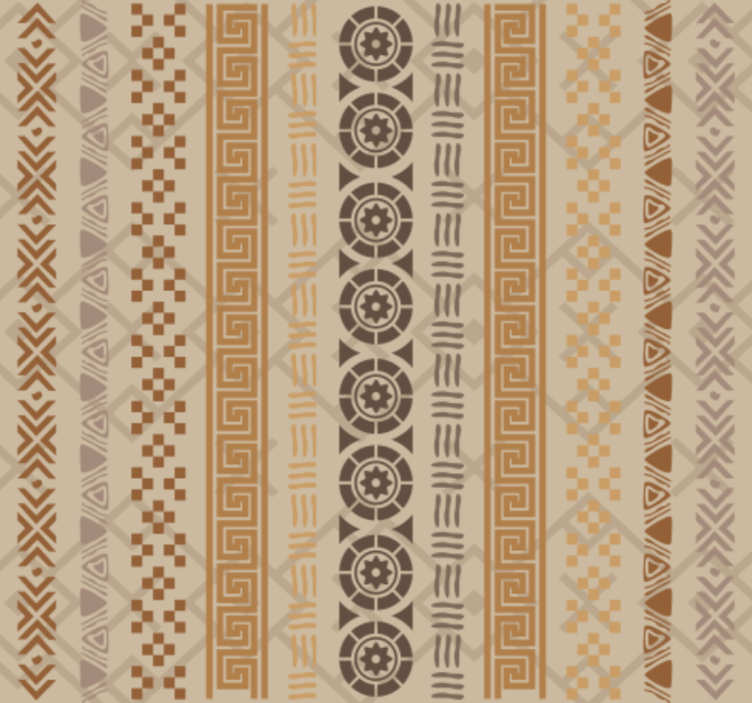 사무실 벽지 갈색 퍼즐 스탬프 효과 - TenStickers