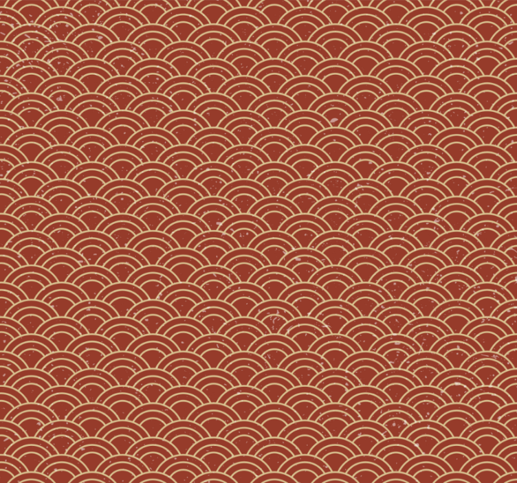 복도 벽지 일본식 파도 빈티지 스타일 - TenStickers