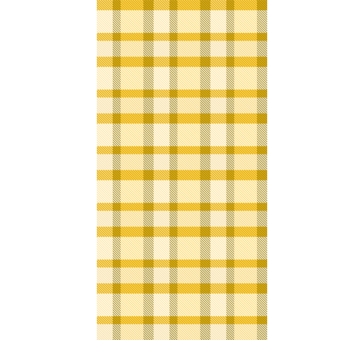 복도 벽지 노란색과 흰색 패턴 사각형 - TenStickers