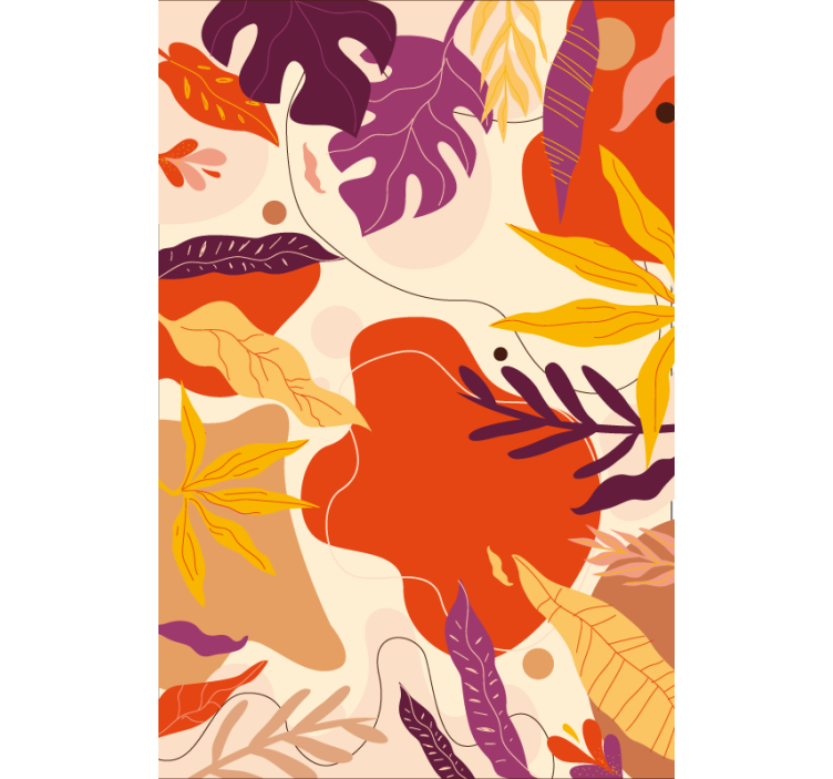 벽지 텍스처 자연 다채로운 추상 잎사귀 - TenStickers