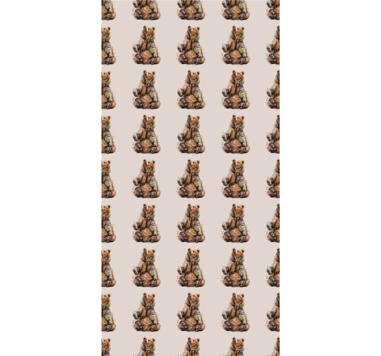 아이의 침실 벽지 갈색 곰 - TenStickers