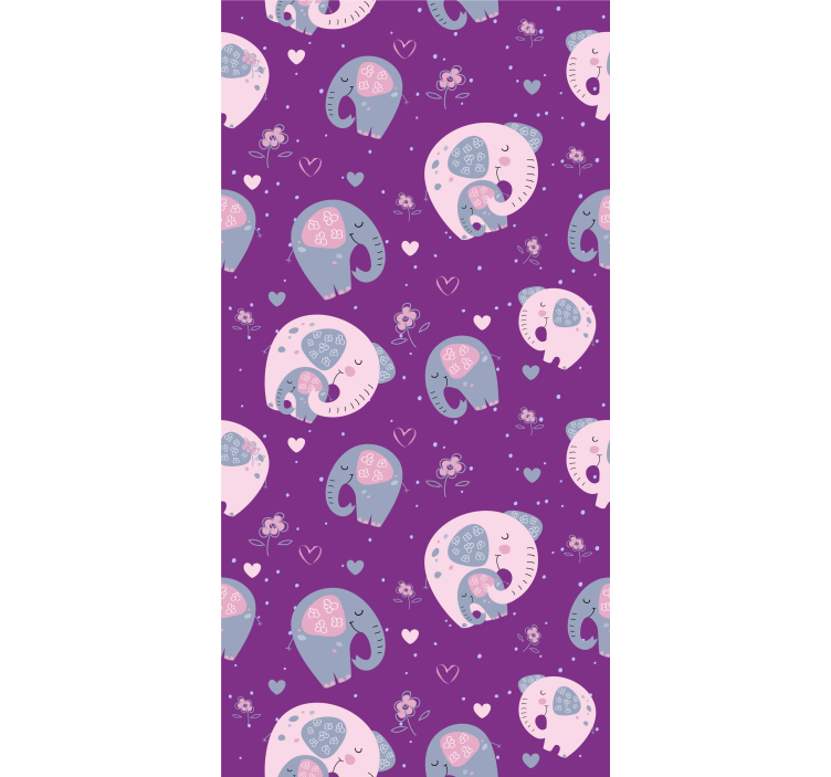 아이의 침실 벽지 귀여운 코끼리 패턴 - TenStickers