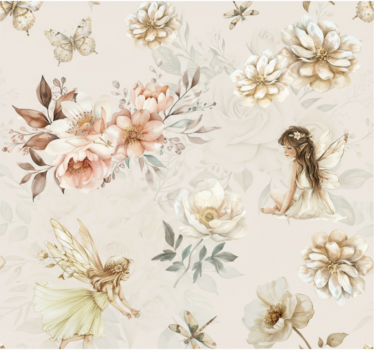 거실 배경 화면 소프트 파스텔 요정 - TenStickers