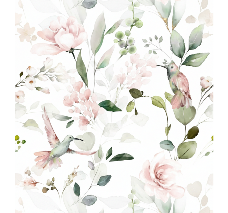 거실 배경 화면 부드러운 파스텔 새 - TenStickers