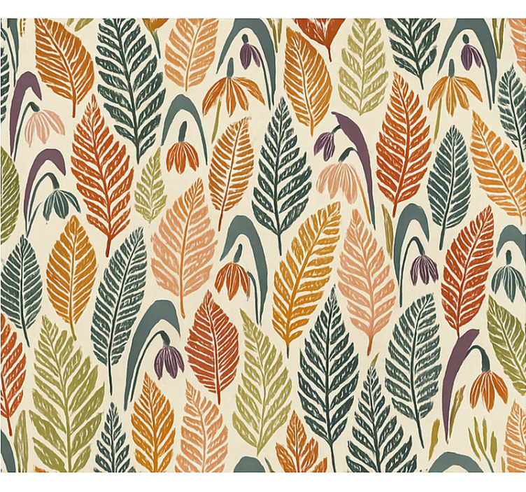 북유럽 벽지 다채로운 눈방울꽃 - TenStickers