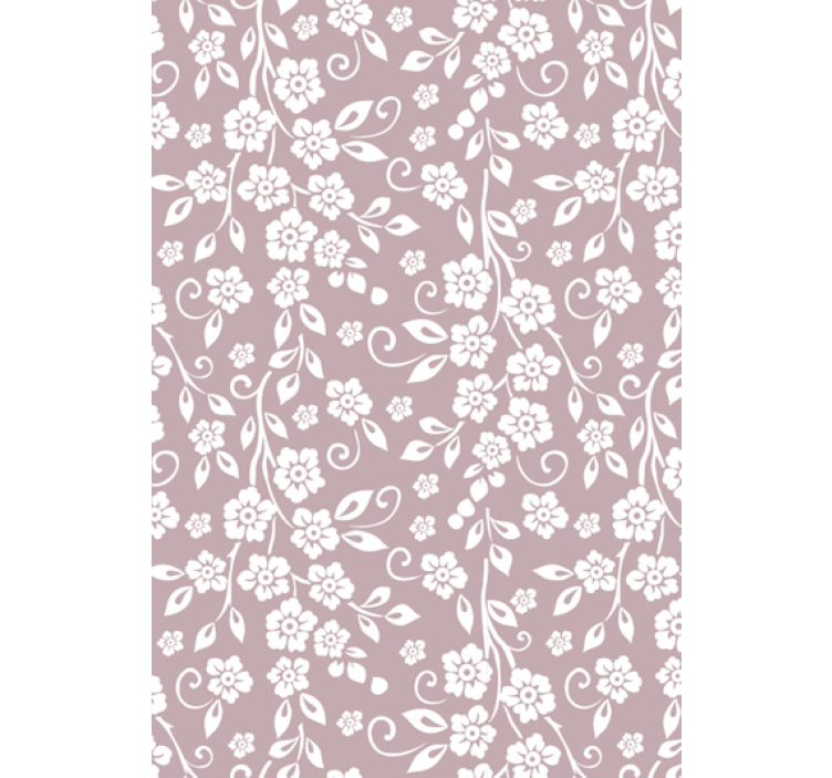 거실 배경 화면 우아한 꽃 패턴 - TenStickers