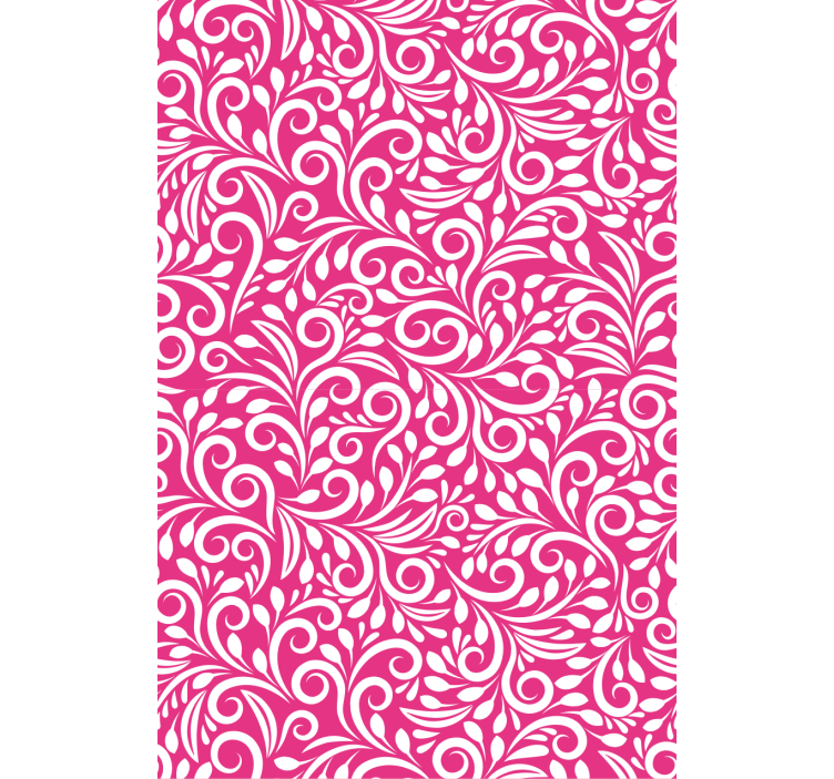 거실 배경 화면 꽃무늬 소용돌이 패턴 - TenStickers