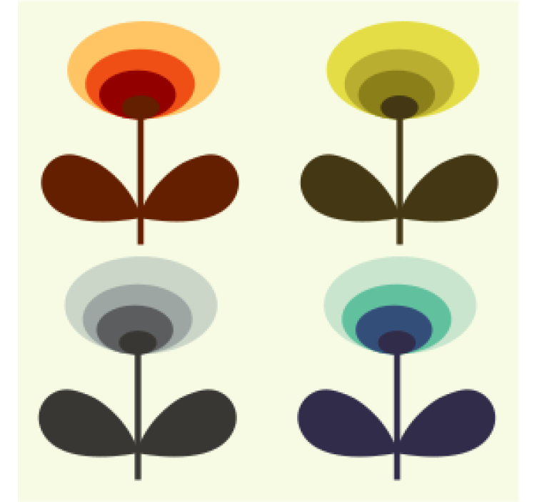 빈티지 벽지 70년대 빈티지 - TenStickers