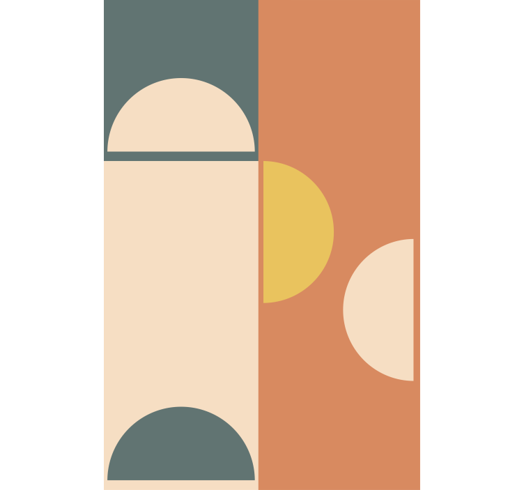 벽지 현대 반원과 직사각형 기하학적 아트 - TenStickers