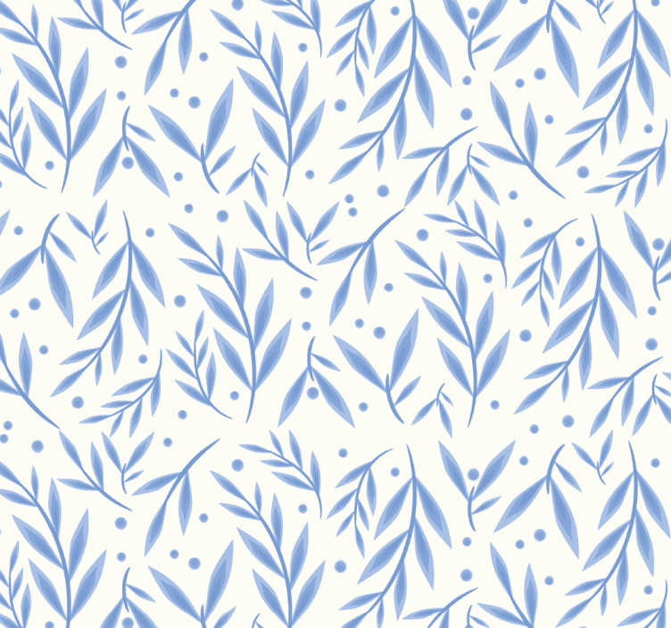 욕실 용 월페이퍼 파란색과 흰색 패턴 - TenStickers