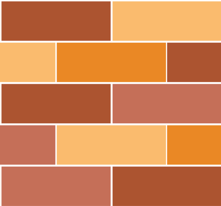 욕실 용 월페이퍼 다채로운 벽돌 배치 - TenStickers