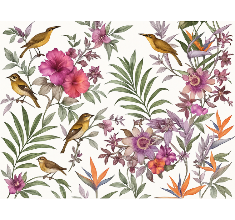 마스터 침실 벽지 다채로운 숲 - TenStickers