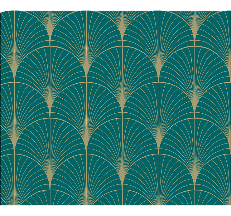 마스터 침실 벽지 블루 골드 아트 장식 - TenStickers