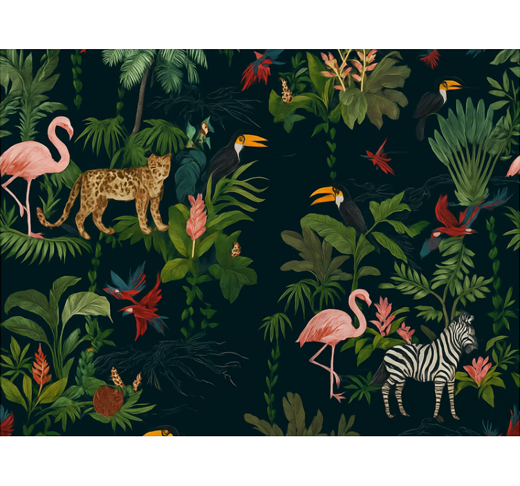 마스터 침실 벽지 어두운 이국적인 디자인 - TenStickers