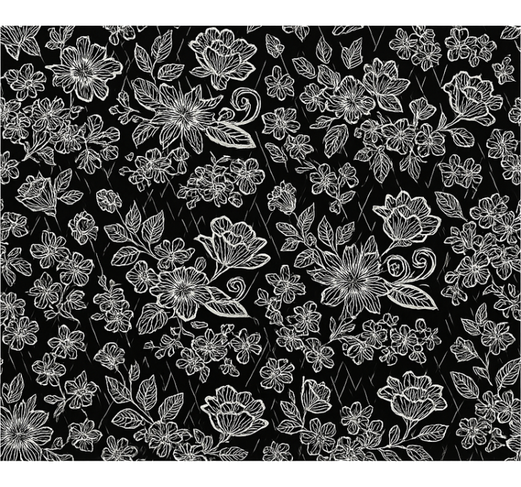 마스터 침실 벽지 어두운 꽃 디자인 - TenStickers