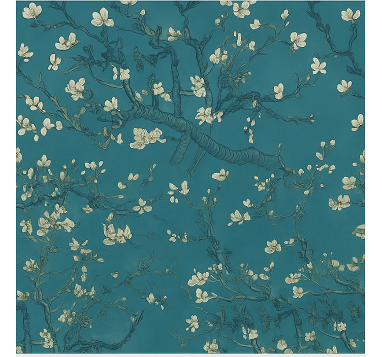 마스터 침실 벽지 다크 블루 나무 디자인 - TenStickers