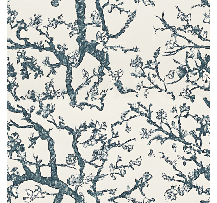 마스터 침실 벽지 어두운 파란색 나무 디자인 - TenStickers