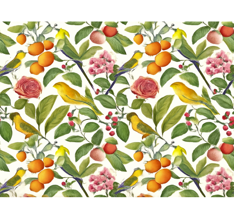 거실 배경 화면 이국적인 정글 패턴 - TenStickers