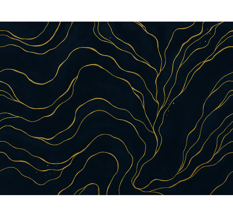 마스터 침실 벽지 다크 블루와 골드 대리석 - TenStickers