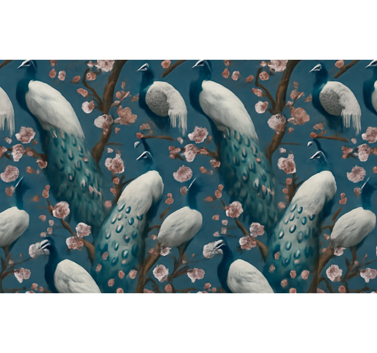 마스터 침실 벽지 우아하고 아름다운 공작새 - TenStickers