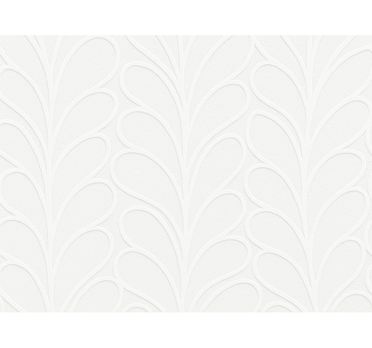 거실 배경 화면 3d 화이트 리프 텍스처 - TenStickers