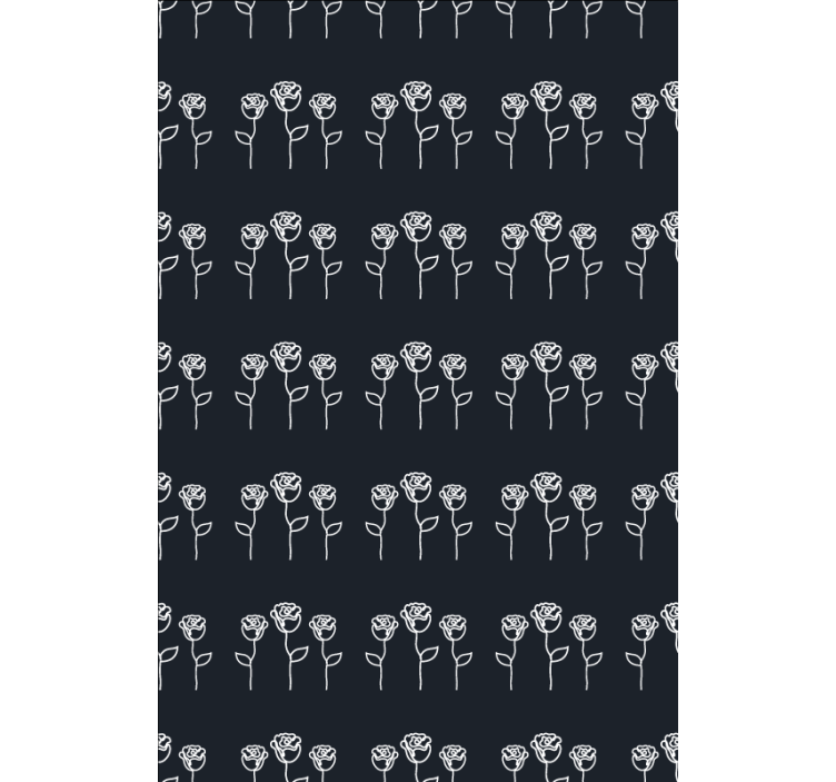 꽃이 있는 벽지 미니멀리스트 장미 일러스트 라인 - TenStickers