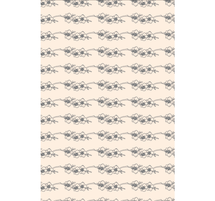 꽃 장식이 있는 벽지 - 난초 자연 선 그림 - TenStickers