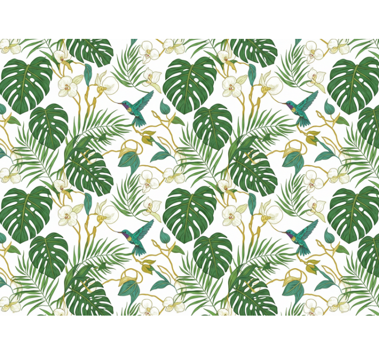 나뭇잎이 있는 벽지 에메랄드 보태니컬 가든 - TenStickers